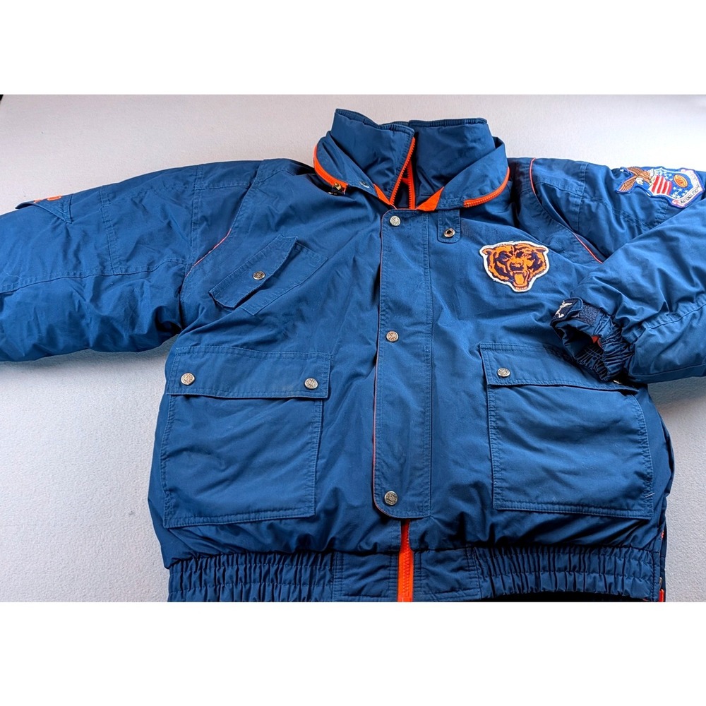 Vintage Triple FAT Goose Chicago Bears Down Puffer Jacket Navy Blue Mens Medium